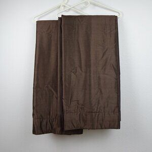 Drapery Set Long Brown Lined TWO Panels 50 x 108" Rod Pocket Back Tab Curtains